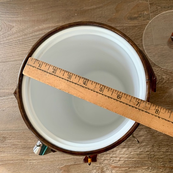 Vintage Mid Century Modern Bar Georges Briard Tortoise Shell Vinyl Ice Bucket - Picture 5 of 14
